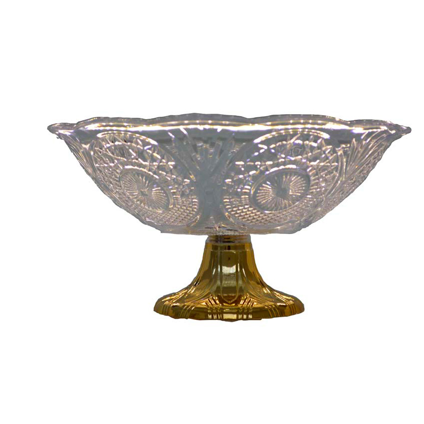 Cremeira plástico com base dourada diam 28 x 14,5 cm