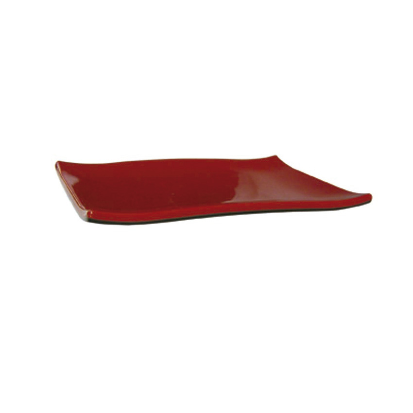 PRATO PARA PEIXE 20,5 X 14 X 2,3 CM (VERMELHO / PRETO)