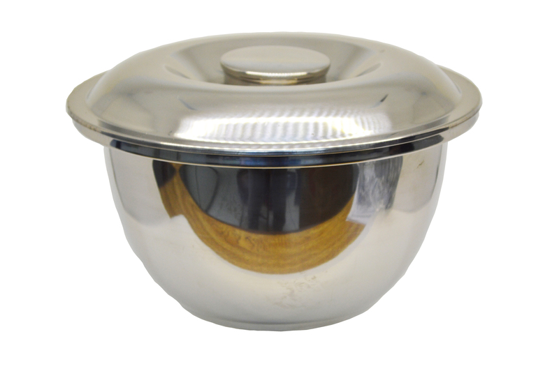 TIGELA COM TAMPA INOX DIAM 22 X 13 CM (3,5 LTS)