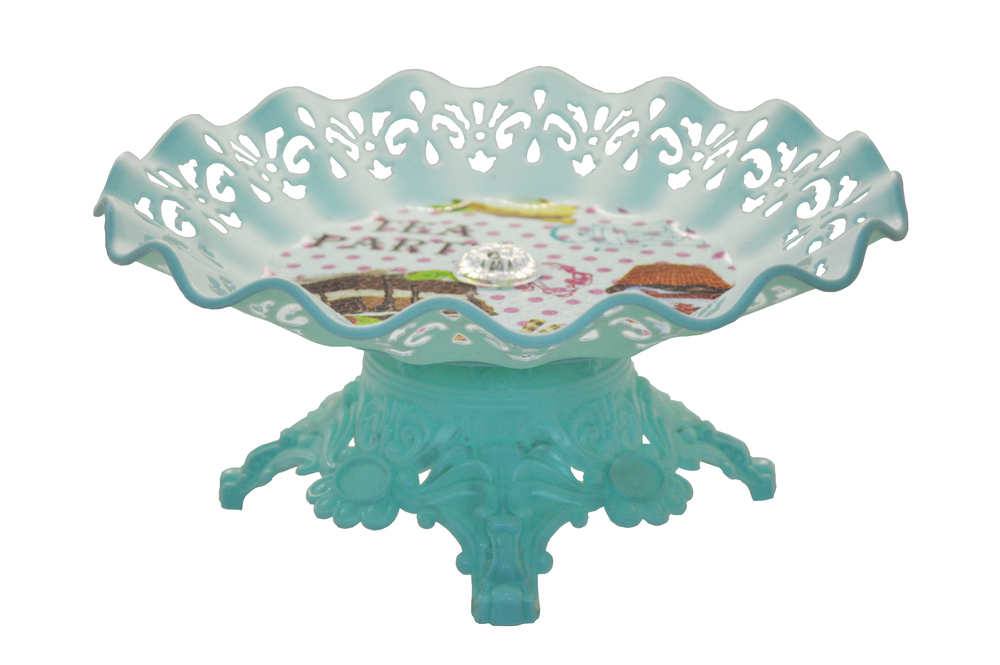 BOLEIRA DECORADA PLÁSTICO DIAM 24 X 11 CM