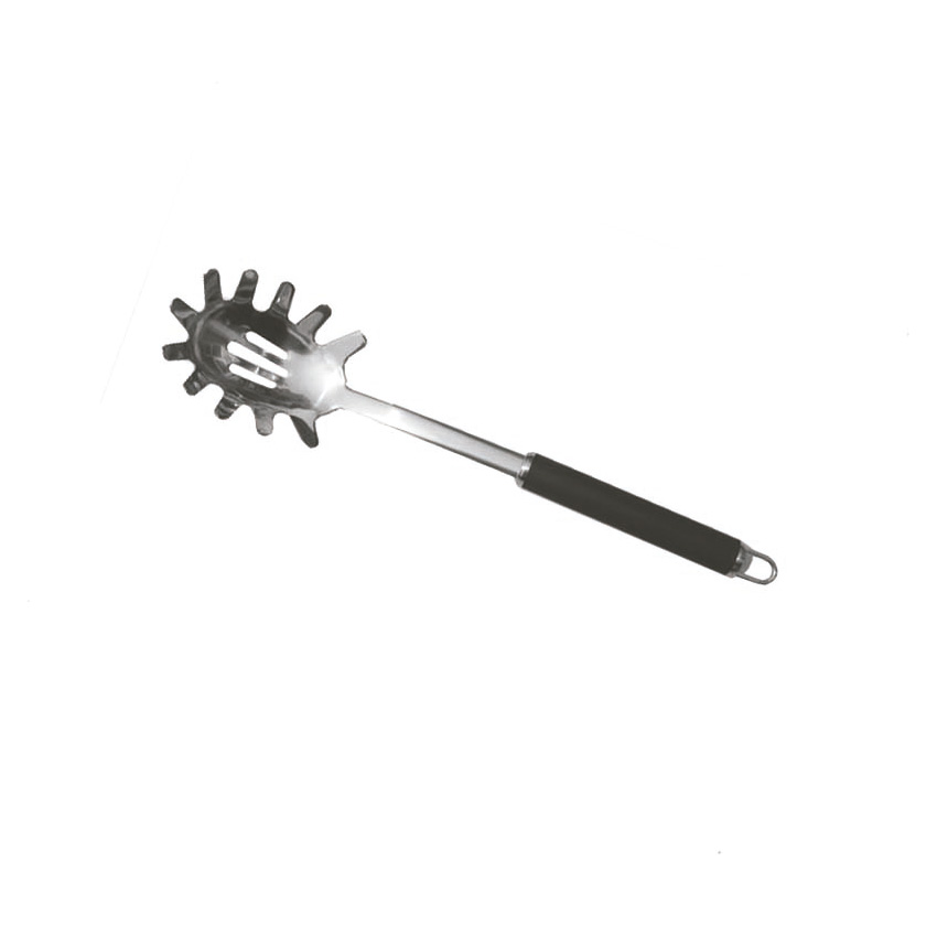 PEGADOR DE MACARRÃO INOX CABO PRETO