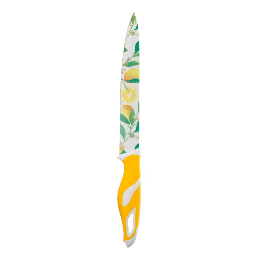 FACA DE PEIXE AÇO DECORADO LIMÃO 33CM