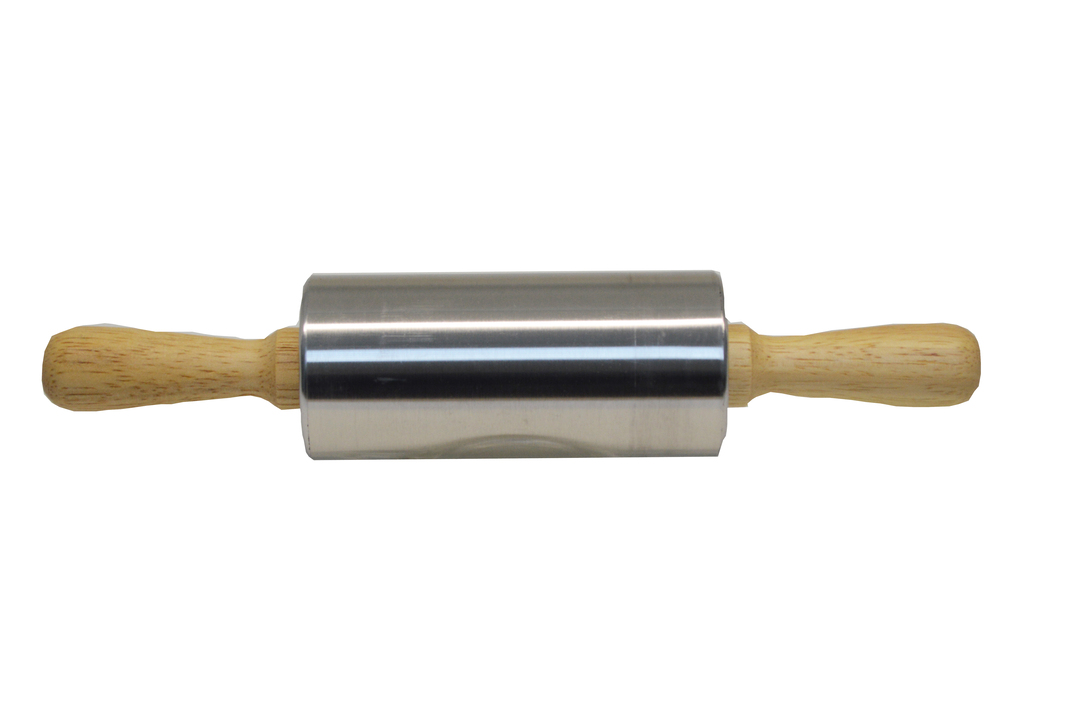 ROLO PARA MASSA MADEIRA/AÇO DIAM 4,5 X 33 CM