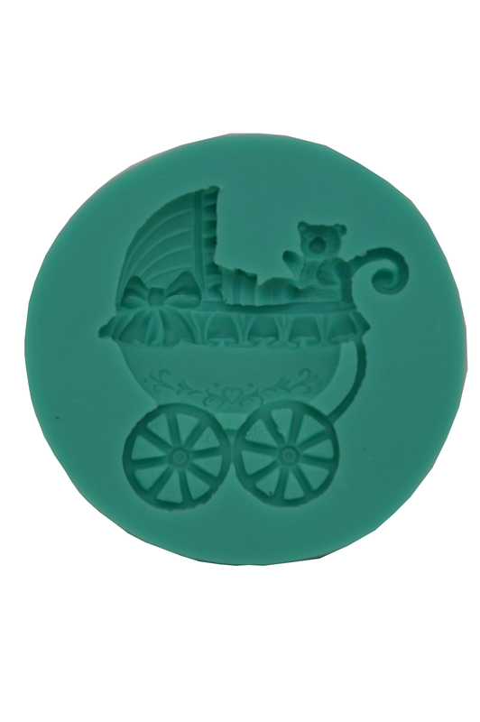 MOLDE DE SILICONE CARRINHO BEBÊ DIAM 9 CM