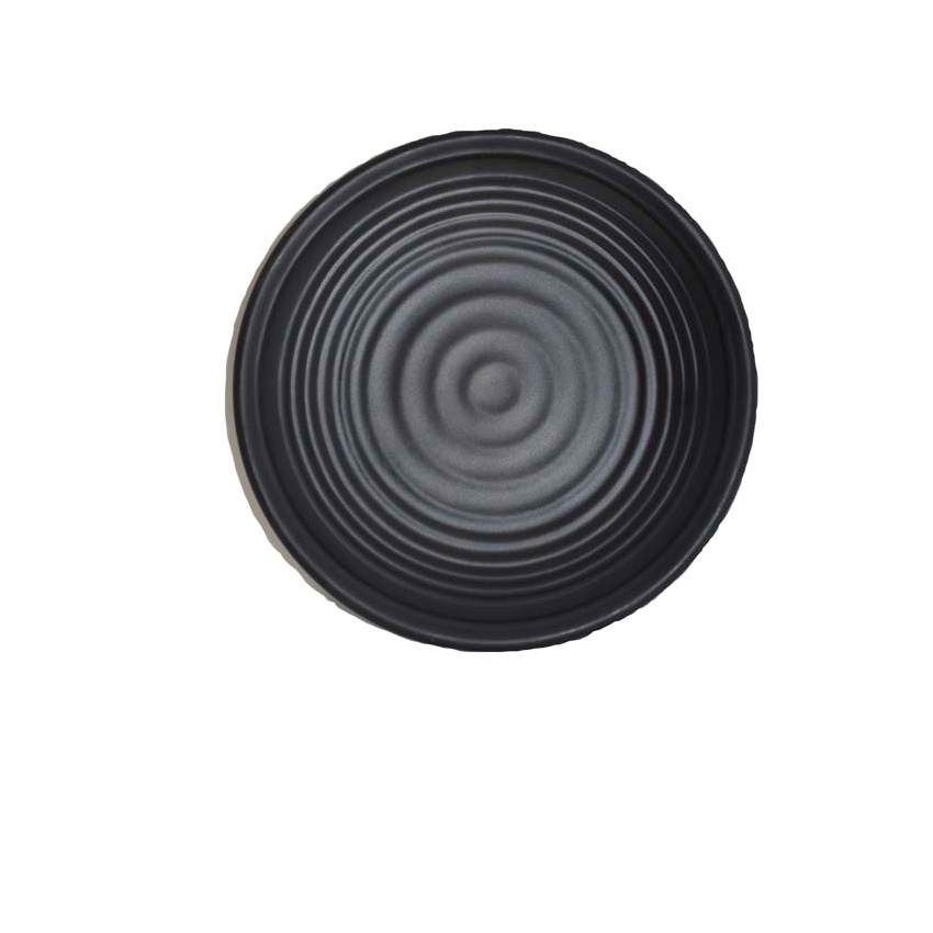 PRATO REDONDO PRETO MELAMINA DIAM 20 X 2,5 CM