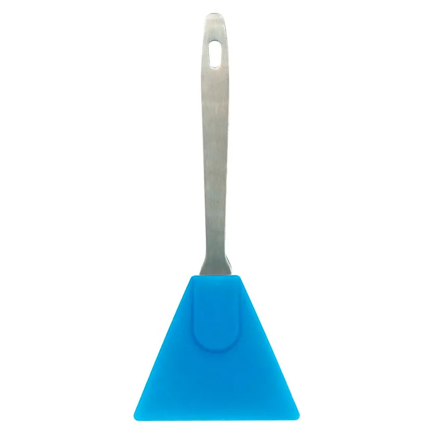 ESPÁTULA TRÂNGULAR DE SILICONE CABO INOX