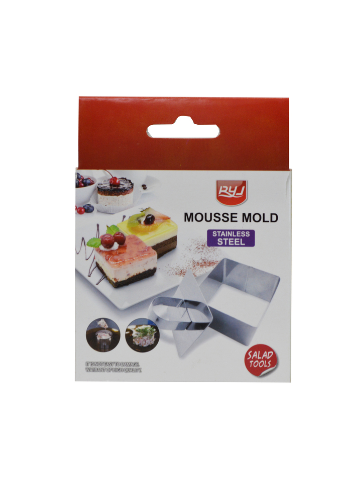 FORMA PARA MOUSSE AÇO 8 X 8 X 14 CM