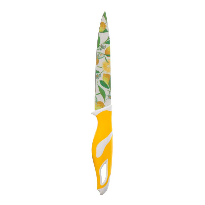 FACA PARA CASCAS AÇO DECORADO LIMÃO 23,5 CM