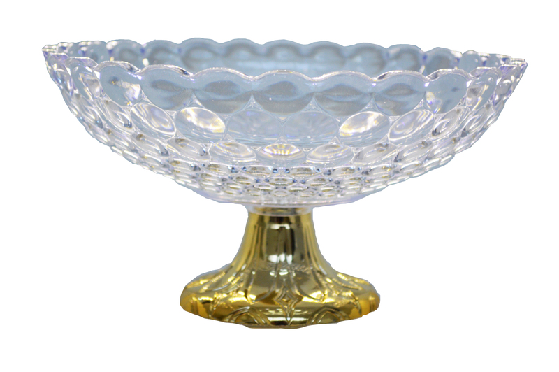 Cremeira plástica com base dourada diam 26,5 x 13,5 cm