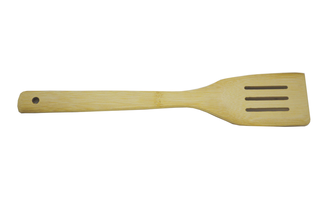 ESPÁTULA FURADA DE BAMBU 30 X 6cm