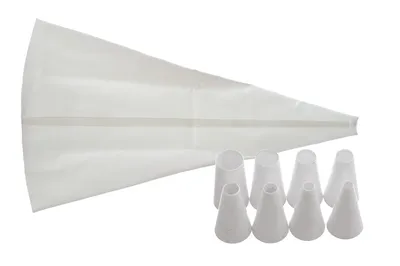SACO DE CONFEITAR GRANDE C/08 BICOS 45 CM